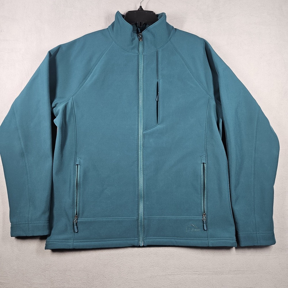 L.L. Bean Pathfinder Softshell Fleece Lined Jacket Men's Large Green 298820